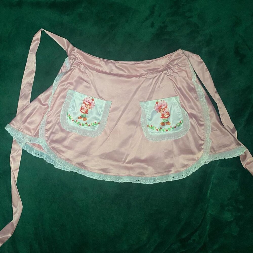 SOLD - New Dolls Kill Strawberry Shortcake Pink Satin Skirt Large